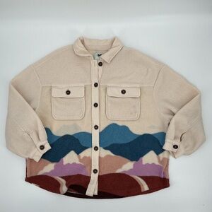 SO Cream Collar Fleece Shirt Jacket